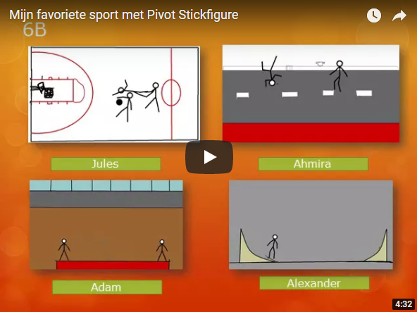 ICT: Favoriete sport uitbeelden met Pivot Stickfigure 6de leerjaar