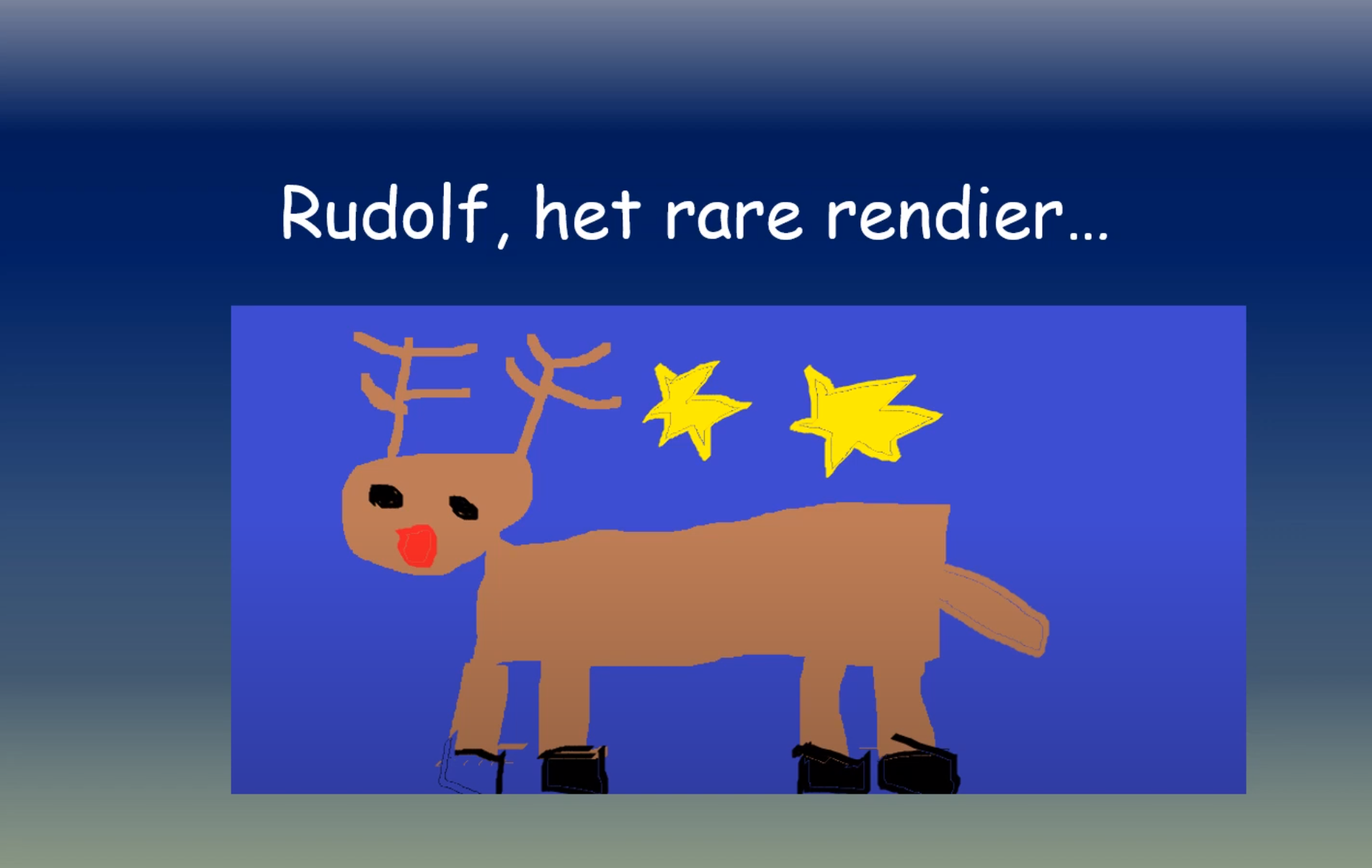 Kerstkaraoke “Rudolf, het rare rendier” door 3A